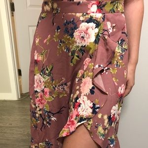 Floral wrap skirt